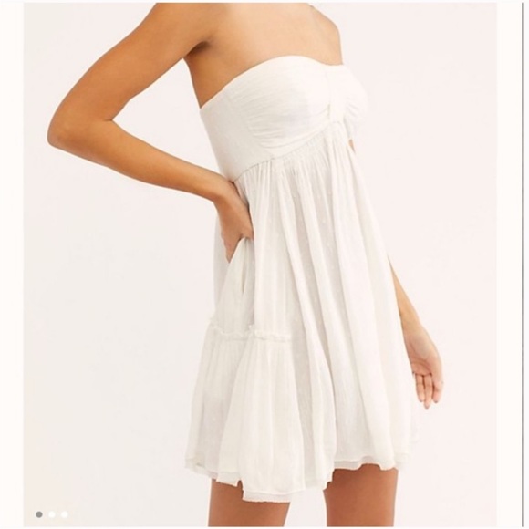 Free People Dresses & Skirts - free people across the sea mustard yellow strapless tunic dress